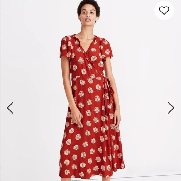Madewell Dresses & Skirts - Madewell Daisy Daydream Red Floral Wrap Maxi Dress